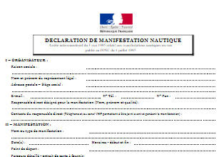 Formulaire de declaration de manifestation nautique
